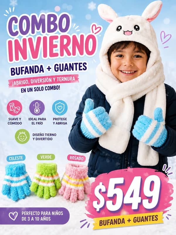 Gorra bufanda + guantes niño